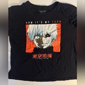 Tokyo Ghoul Anime Tee Shirt T-Shirt Black NOW ITS MY TURN Men's Size L